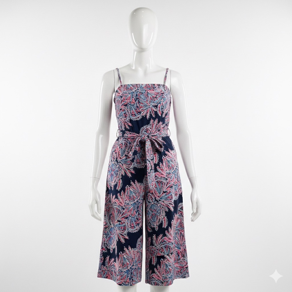Lilly Pulitzer Navy and Pink Floral Jumpsuit